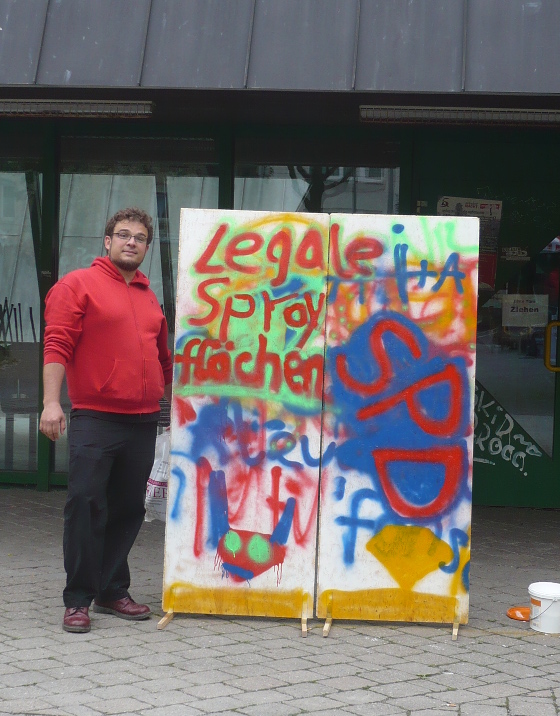 Sprayaktion mit Christoph Gmoser