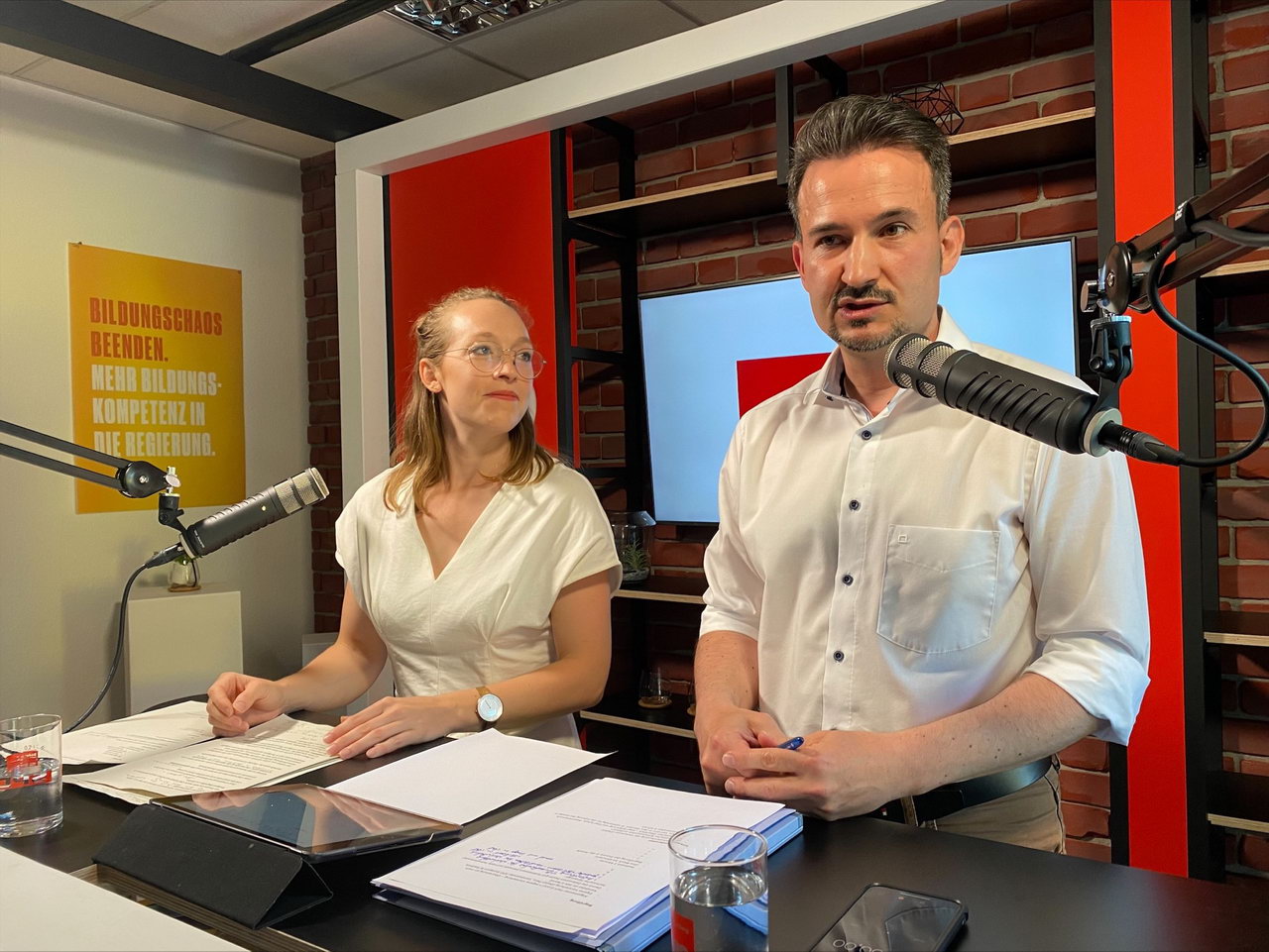 Lucia Schanbacher und Dejan Perc im Gespräch mit Olaf Scholz