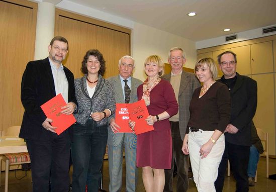 v.l.n.r.: Karl-Friedrich Jedtke, Ute Vogt, Walter Mann, Monika Neitzel, Dieter Blessing, Brigitte Lutz und Ulrich Seitz